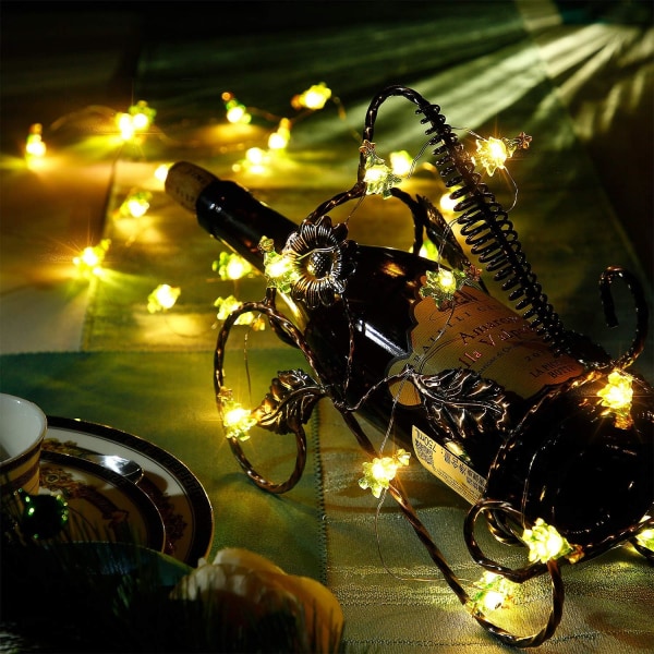 LED-lysstreng for juletre, batteridrevet med fjernkontroll og timer for jul, vinterbryllup, bursdagsfester, DIY-hjem