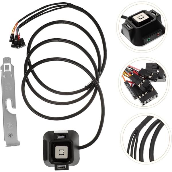 Extend Your Computer Power Control External PC Power Button 2 USB Audio Jacks for Motherboard