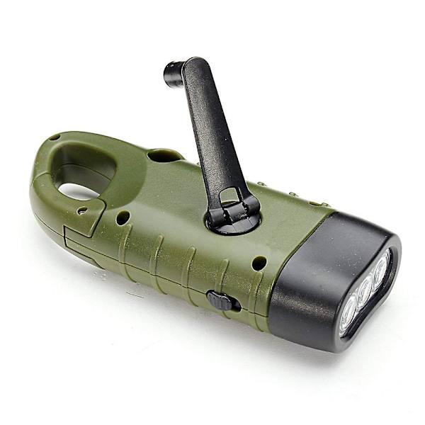 Handvevad Solcellsladdad Uppladdningsbar Ficklampa Nöd-LED-Ficklampa Snabbklämma Ryggsäcksficklampa Fackla Väderklar För Camping Utomhus