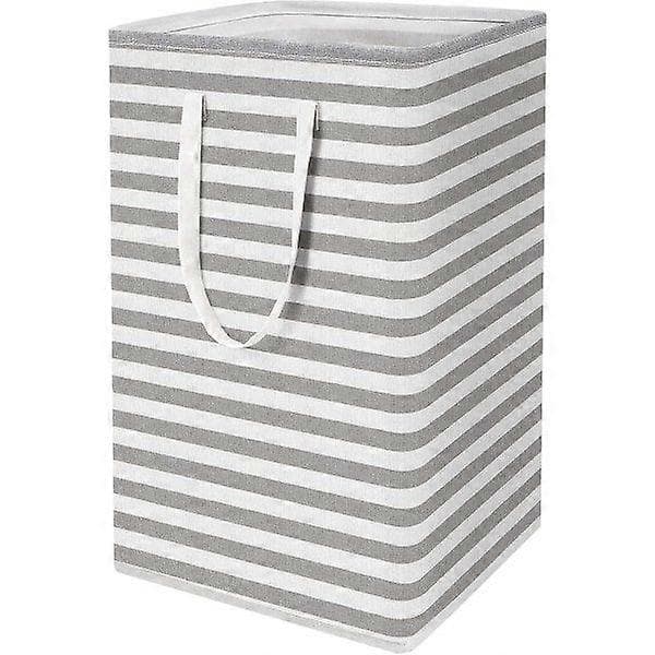 Large Laundry Basket Bag - Independent Waterproof Laundry Hamper with Extended Handle - Foldable Tall Laundry Basket Striped