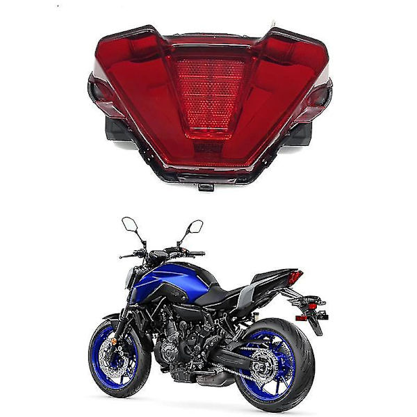 Motorsykkel LED Baklys Brems Bakre Blinklys Indikatorlampe Baklys Kompatibel Med MT-07 2021+ Rød