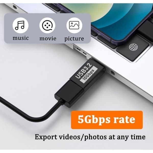 USB-C til USB 3.1-adapter (2-pak), USB Type-C til USB 3.1 hun OTG-adapter, kompatibel med iPhone 15 Pro/Max, iPad Pro, MacBook Pro Air