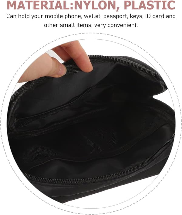 Waterproof Nylon Waist Bag with Adjustable Strap, Multifunctional Running Bag