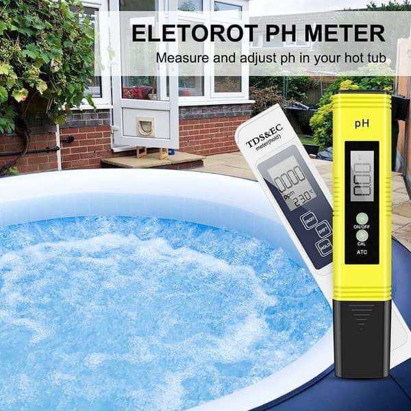 PH Meter, Pool PH Tester 4 in 1 PH Meter Electronic TDS Meter Water Quality and PH Test for Drinking Water Aquariums Hydroponics Swimming Pool