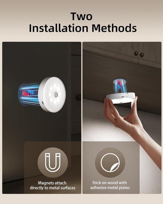 Cabinet Lighting with Motion Sensor - Rechargeable Cabinet Lamp - 4-pack - 8*8*2cm - Tri-color Adjustable - Includes Remote Control, Charging Cable