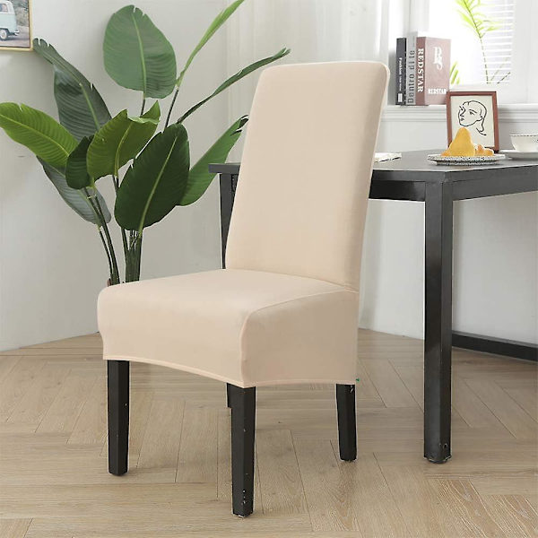 Stoltrekk Xl Spisestue Stretch Stoler Trekk Høy Rygg Avtakbart Og Vaskbart Stoltrekk For Hotelldekor Bryllup Beige 4stk