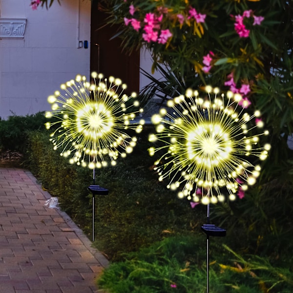 2 st Solenergilampor, Plug-in Fairy Light, Jul, Bakgrund för Inomhus Utomhus Sovrum Fönster Bröllopsfest Dekoration