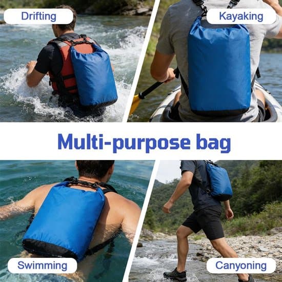 20L Waterproof Dry Bag - with shoulder strap - Waterproof bag - Roll-top closure, double shoulder strap - Floating storage bag for kayaking, camping,...