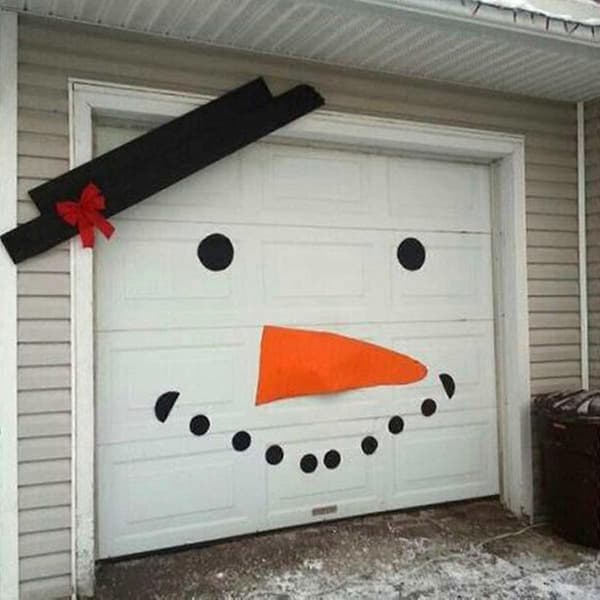 DIY Jul Snømann Ansiktsdekorasjon Garasjeport Vindusdekorasjonssett