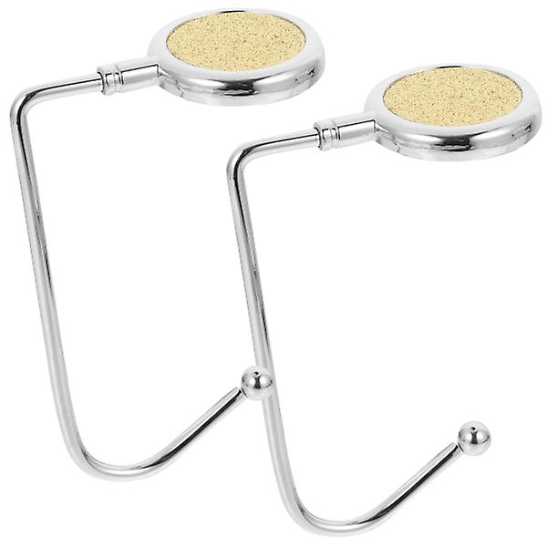 2 Pcs Foldable Kitchen Table Student Purse Hanger Office Bag Hook Table Purse Hanger Handbag Storage HolderGolden10x3.9x0.5cm