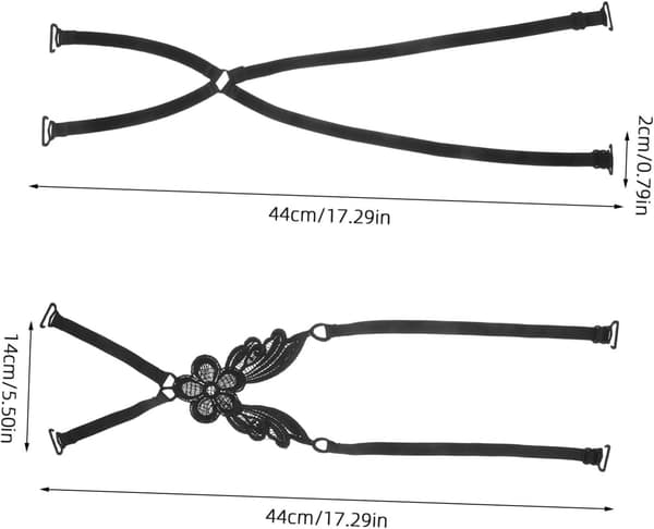 6pcs Adjustable Non-slip Strap Clips Elegant Crisscross Back Design Shoulder Strap Replacement Decorative Elastic Underwear