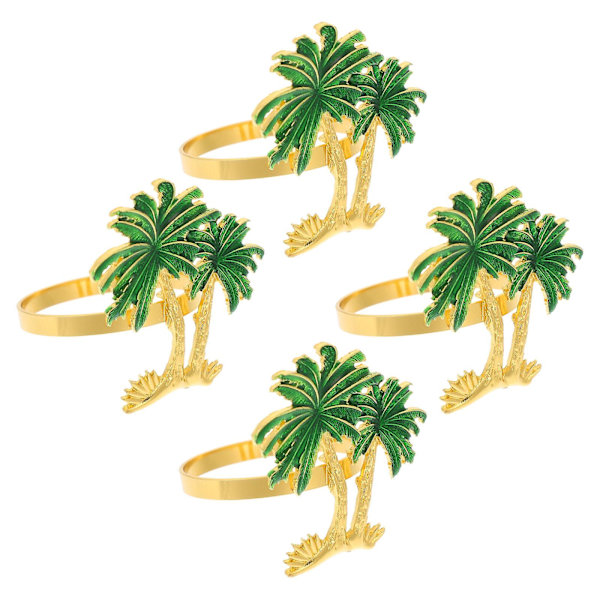 4 stk. Banket Servietringe Delikate Servietspænder Hawaiiansk Fest Servietspænder Guld 5X4.5X4CM