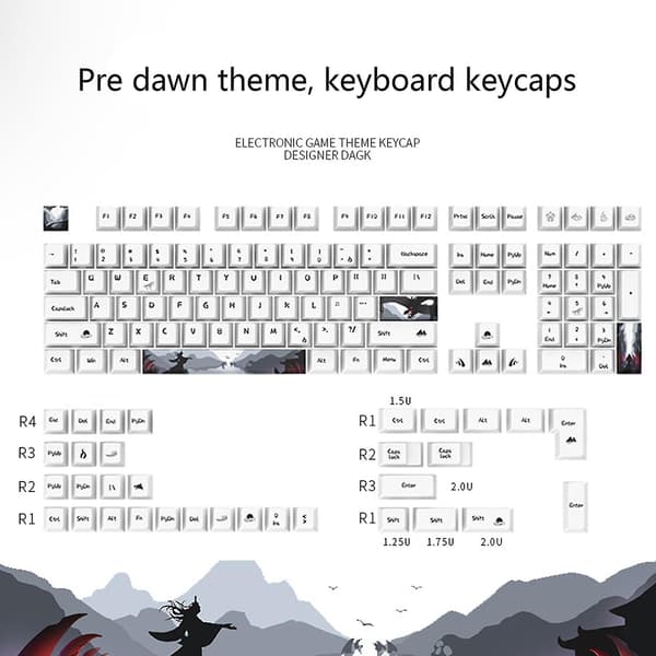 130 Taster Keycaps Sett Pbt Cherry Høyde Keycap Elektronisk Spill Mekanisk Keycap