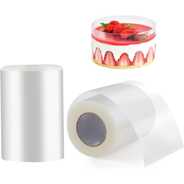 Cake Collar, 2 Packs Clear Cake Wrapping Tape, Reusable Clear Cake Tape 6cm*10m