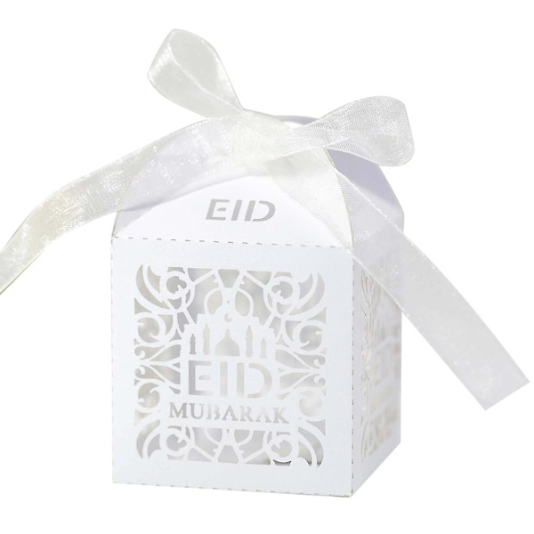 100 st Godisask Halvmåne Ramadan Presentaskor Glad Helg Tillbehör Vit