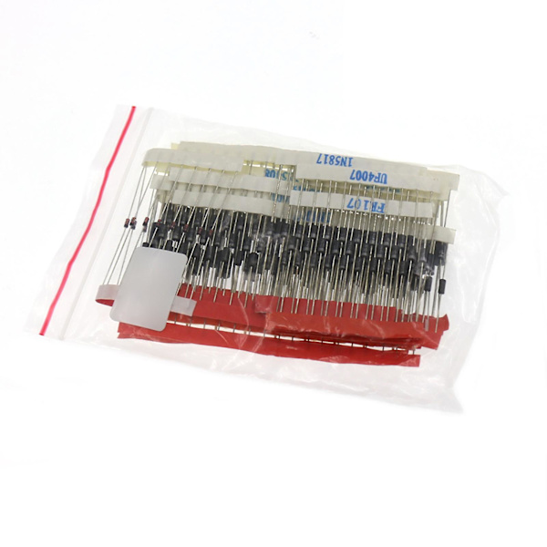 200 stk Hurtigkoblingsdiode Assortert Sett 1n4001 1n4004 1n4007 1n5408 Uf4007Hvit