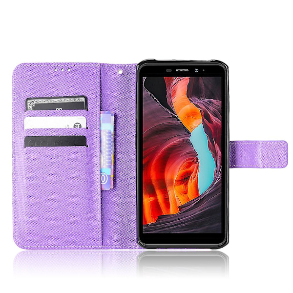Kompatibelt med Ulefone Armor X10 Plånboksfodral Diamantmönster PU Läderfodral med Magnetisk Stängning Kortplatser