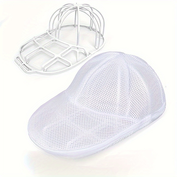 Hat Washer - 2 Oval Polyester Mesh Cap Covers, Machine Washable - 1 Rack + 1 Bag