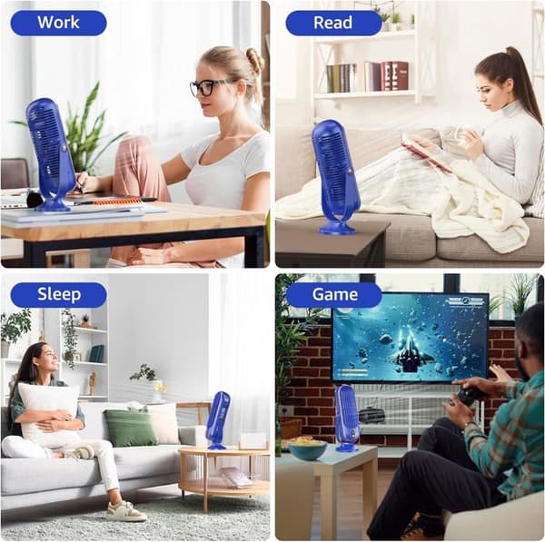Tower Fan - Portable Model - 5 Speeds - USB Rechargeable - Silent 30 dB