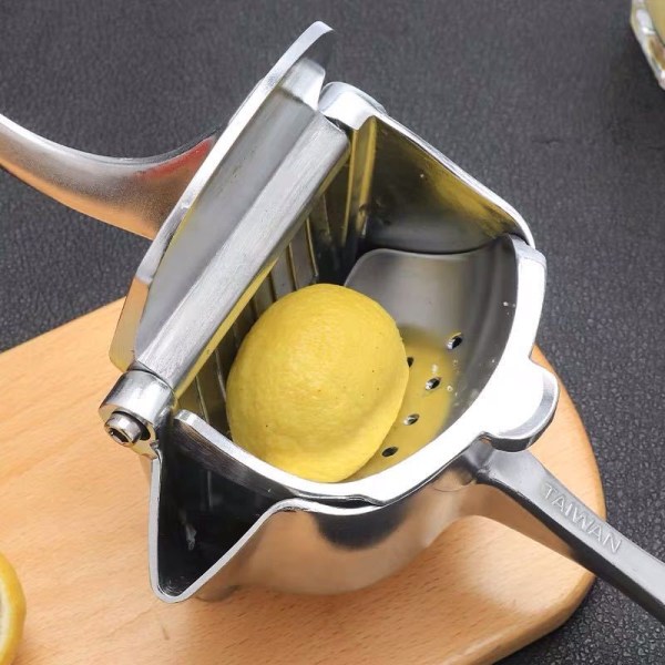 Nem at bruge, kraftig citron citruspresser manuel frugtpresse saftpresser ekstraktor værktøj - Sølv manuel frugtpresser citronpresser