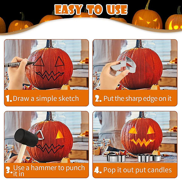 10 stk 10/6 stk Halloween Gresskarutskjæringsdør Professional Gresskarutskjæringsverktøy 10 stk