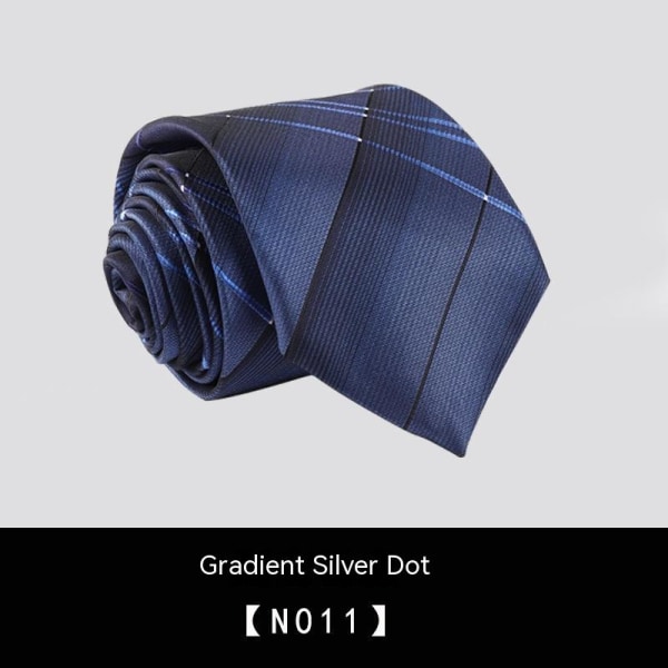 Affärsklädsel, 8 cm slips, handgjorda herrarbeten, professionell gradient silverprick N011, ett stycke
