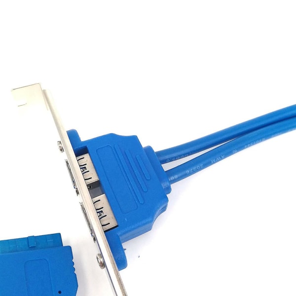 USB 3.0 Bakpanel Utvidelsesbrakett til 20-pins Headerkabel (2-ports) Blå Blue