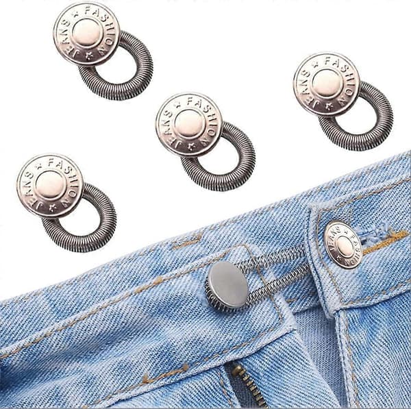 4-pack Jeansknappförlängare, elastiska midjeförlängare i metall