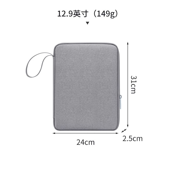 BUBM 10,9/12,9 tuuman tablettitietokonelaukku, roisketiivis ja naarmuuntumaton, kynätaskulla, sopii iPad-säilytyslaukuksi 12.9 inches