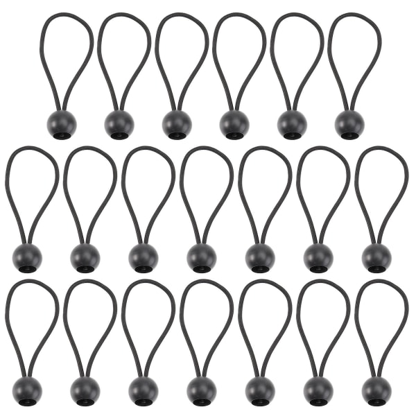 20 stk Elastiske Snore Super Usynlige Stropper Justerbare Tilbehør Med En Rund Kugle (Sort Farve)Bl Black 20 pcs