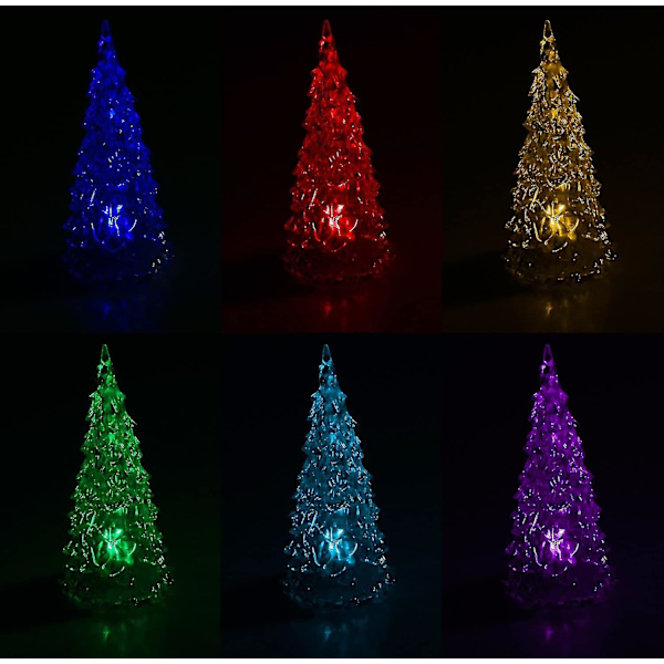 Nyhed Klar Led Blinkende Juletræ Bordlampe Dekoration (gennemsigtig 1 stk)