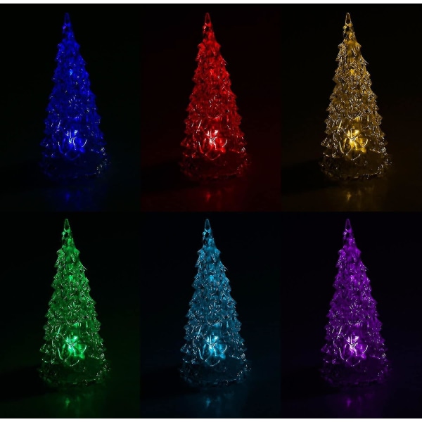 Nyhet Klar Led Blinkende Juletre Bordlampe Dekorasjon (transparent 1 stk)