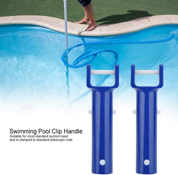 Pool Clip Håndtak, 2 stk. Blå Pool V Form Clip Børstehode Erstatningshåndtak Pooltilbehør