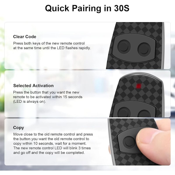 Remote control for Came TOP432EV 3 pcs. Fixed code frequency 433.92MHz.