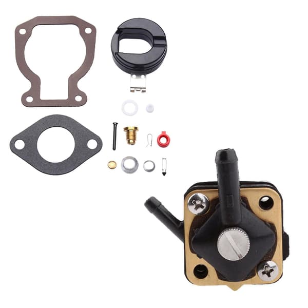 1 pc Fuel Pump for Johnson Evinrude 6-15 HP Engine & 1 Set Carburetor Repair Kit with Float 4-15 HP