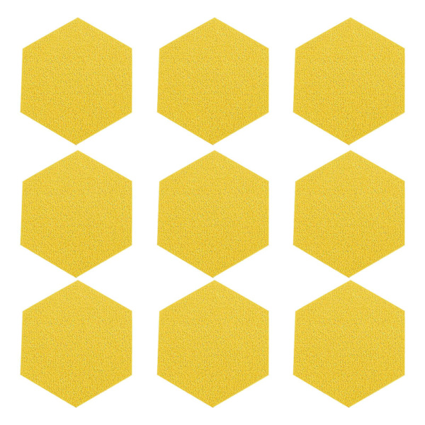 12 st Meddelandetavla Filt Hexagon Väggtavla Självhäftande Vägg Memo Tavla Gul 12X12X0.5CM