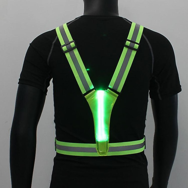 Usb Optical Fiber Luminous Vest Led Luminous Safety Suit Outdoor Cycling Sports Reflective Elastic Vest