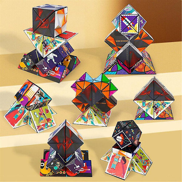3D Föränderlig Magnetisk Rubiks Kub Handflip Pussel Stressavlastning Ångest Fidget Leksaker Present till BarnB