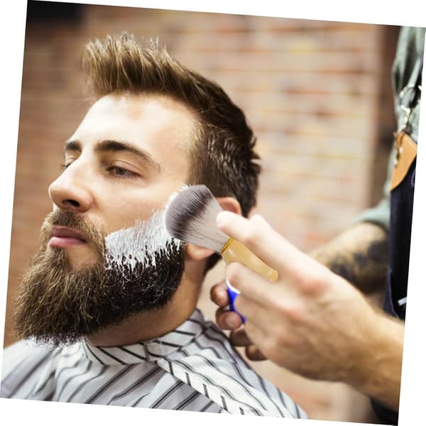 Barberskålsstativ i rustfrit stål, 3-delt sæt, til mænd, skægbørste, ansigtsrenser