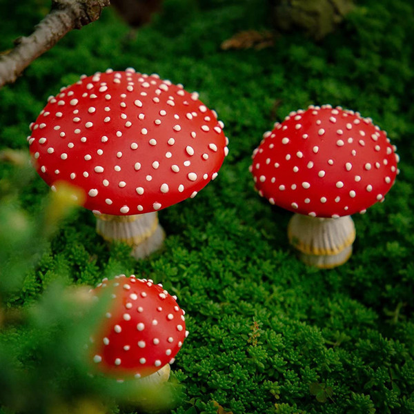 Tree Poesi Mushroom for Garden, Glow in The Dark Fairy Garden Decor Accessories, Micro Landscape, Mushroom Statue