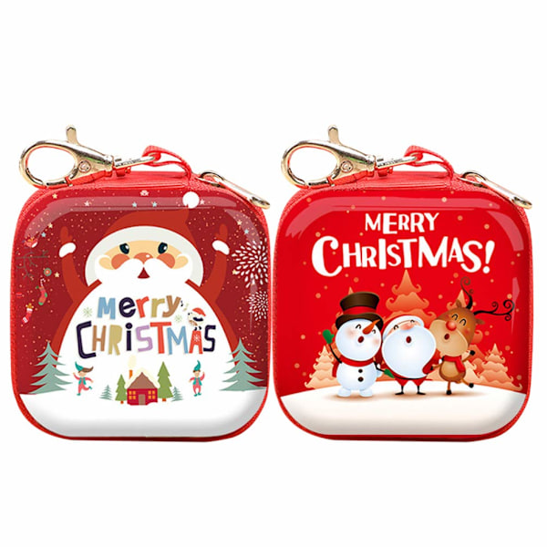 2 st julmyntplånböcker Mini Tennpengapåsar Växelbox Små Smycken Prydnadsföremål Påse Julgran Hängande Ornament