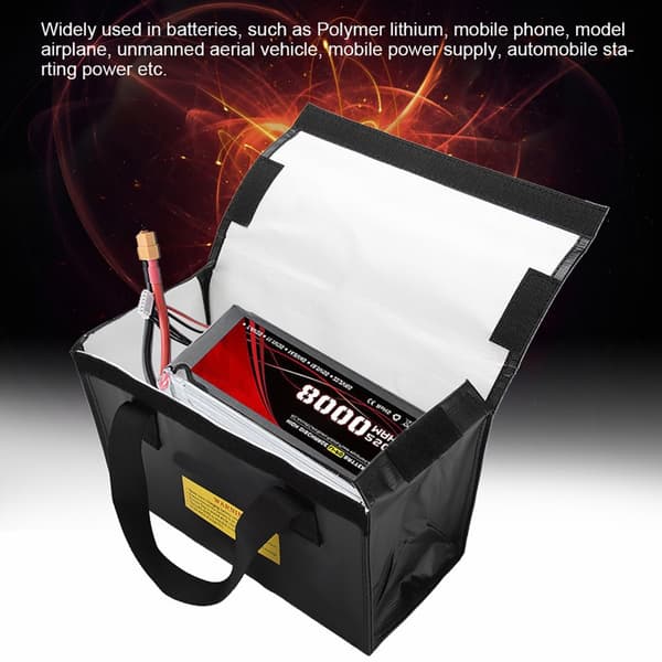 Large Explosion-Proof Lipo Battery Storage Bag - Black