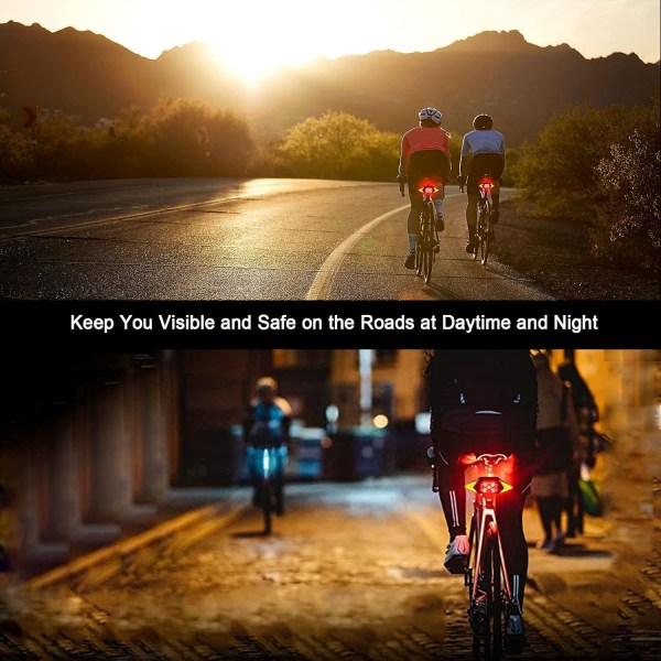 Bästa cykelblinkers Uppladdningsbar bakre cykel Vattentät 2022 Brightest Bike Indicators passar styren, sadelryggar, lasthållare