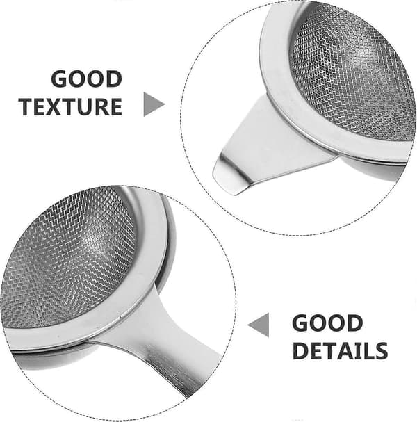 Stainless Steel Tea Strainer with Long Handle and Drip Bowl, Fine Mesh Tea Infuser for Loose Leaf Tea