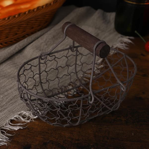 Iron for Fruit Handheld Bread with Multifunctional Basket and Handle Storage Display