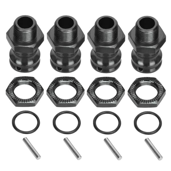17mm Hex Hjul Forlængeradapter i Aluminiumslegering til 1/8 RC Bil 4 stk Sort