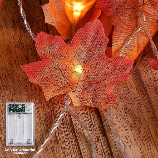 Höstbelysning Höstdekoration Höstdekorationer För Hemmet, totalt 19,6 fot 60 LED [2-pack]upplyst Höstgirlang,höstlövbelysning Dekoration Inomhus Utomhus,höstkrans