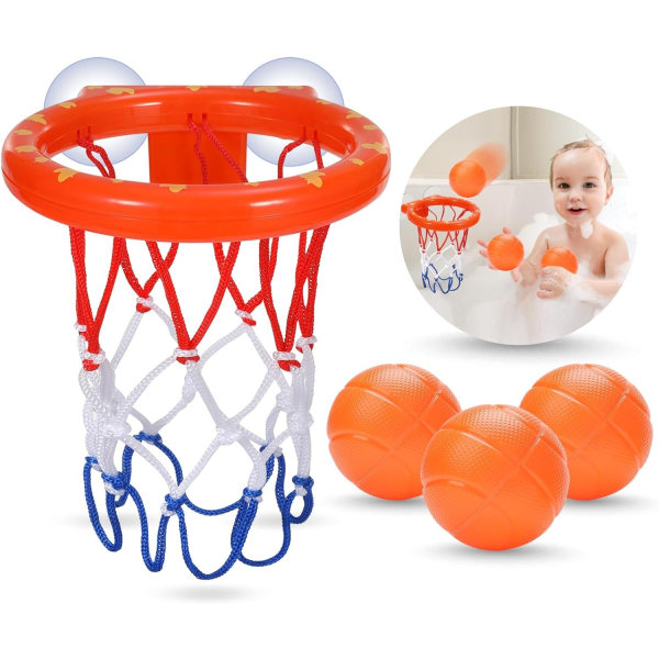 Badelegetøj - Badekar Basketball bøjle til børn Småbørn - Badelegetøj Bruse legetøj til børn i alderen 4-8, Sugekop basketball bøjle