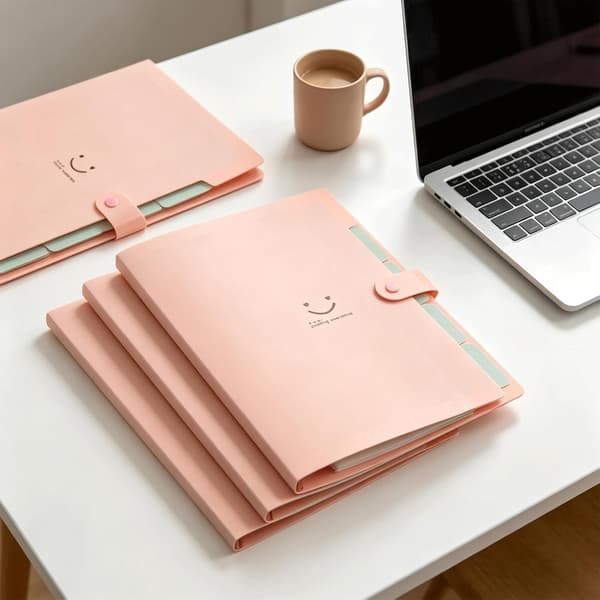 A4 Waterproof Document Organizer with 5 Compartments – PP Folder with Labels – File Holder for Storage