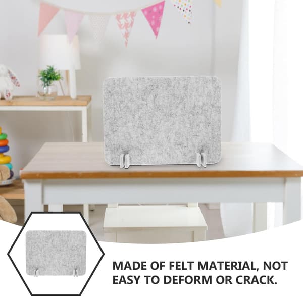 Acoustic Felt Desk Divider 40x30cm Light Grey Privacy Screen for Students Office Desk